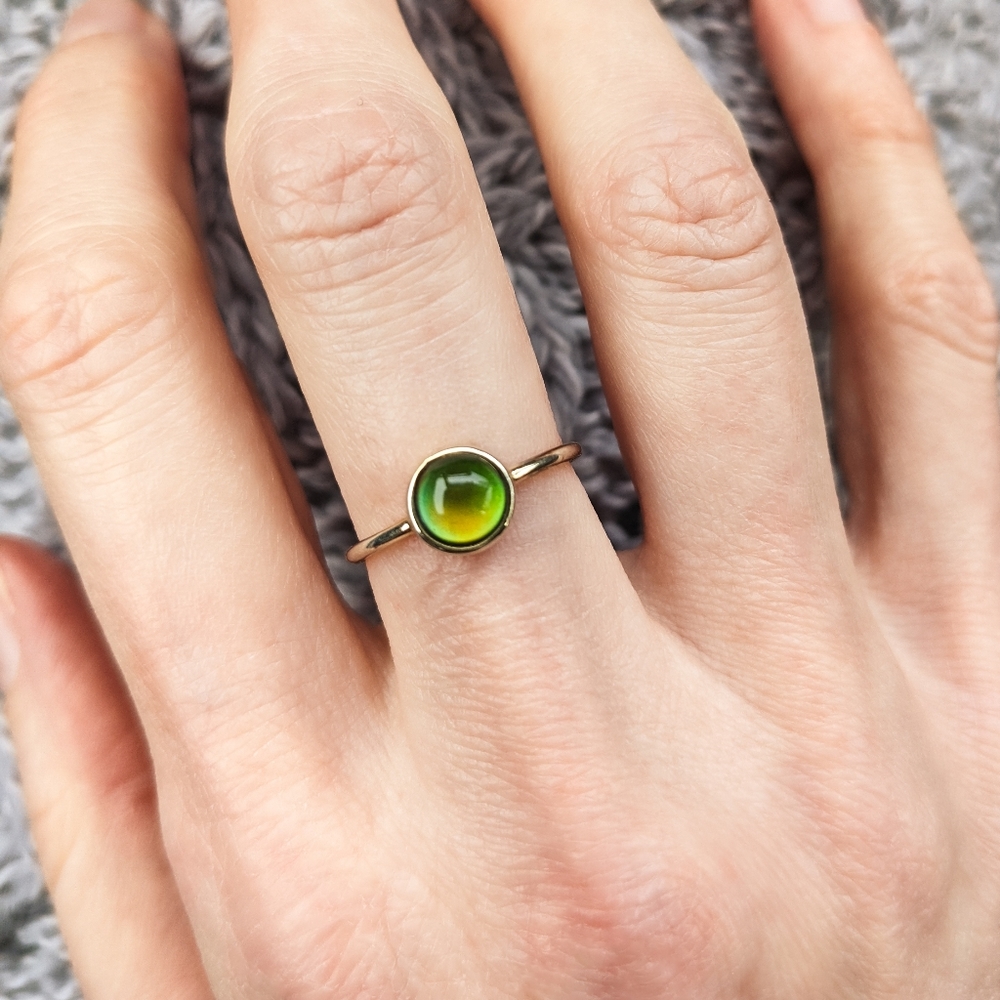NWT Honeycat Jewelry Silver Plated Mini Mood Ring, Size 6 - Picture 2 of 7